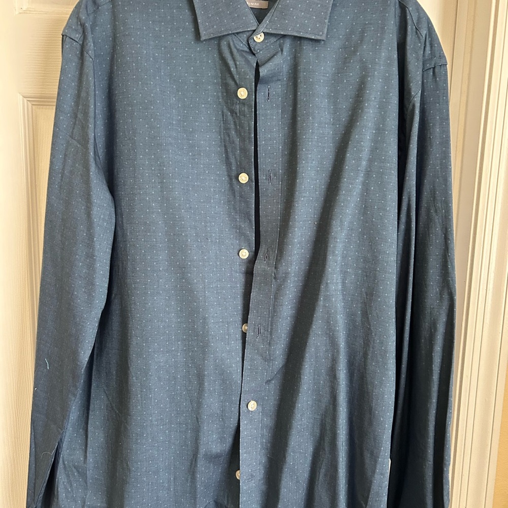 Michael Kors Blue (with Light Dots) Men’s Dress Shirt Sz16, 34/35
